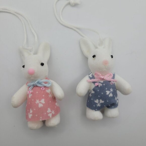 Handmade Bunny Easter Ornament Small Rabbit Felt 2.5 Inch Gender Reveal Pink Blu - Picture 6 of 7